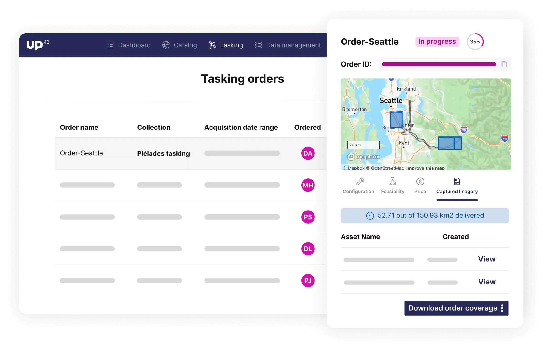 Tasking order tracking on the console