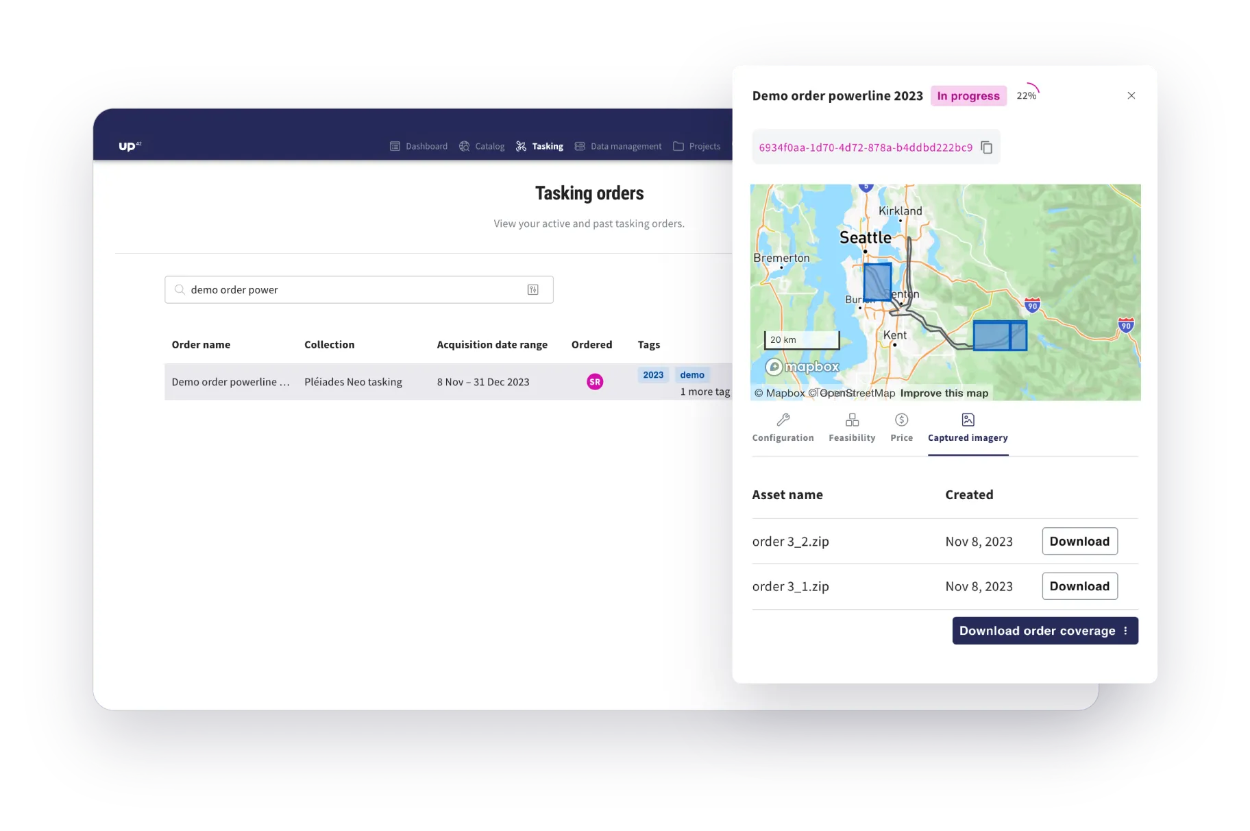 Tasking order tracking on the console